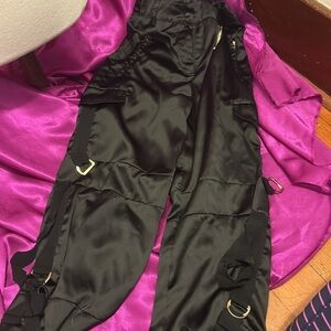 Rosevelt size small Black Satin Cargo Pants comes with belt